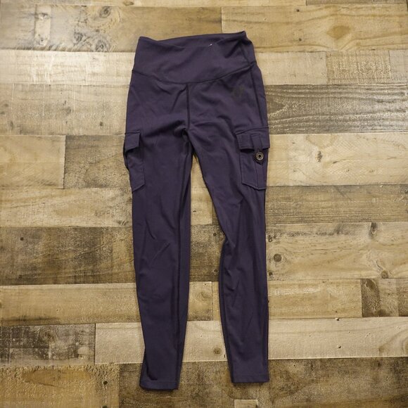 Firm Abs High-Waisted Cargo Leggings Women’s Medium Navy Nylon Spandex - Picture 1 of 14